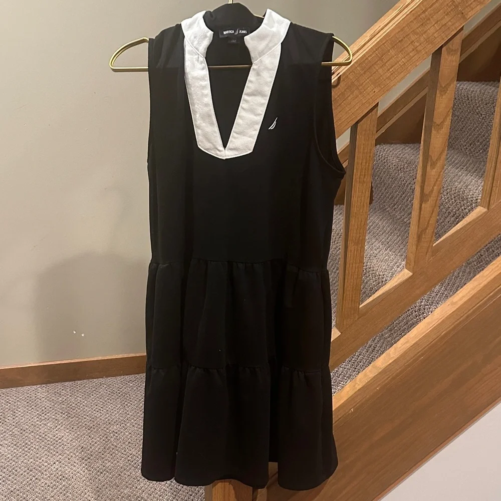 Nautica Black Dress with White Trim - Picture 1 of 3